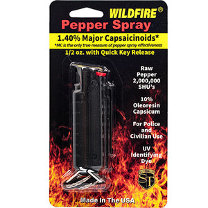 Wildfire 1.4% MC 1/2 oz pepper spray hard case with quick release keychain black