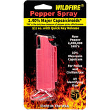 Wildfire 1.4% MC 1/2 oz pepper spray hard case with quick release keychain pink